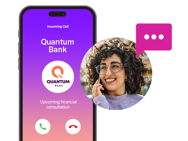 Mobile device showcasing how branded calling looks